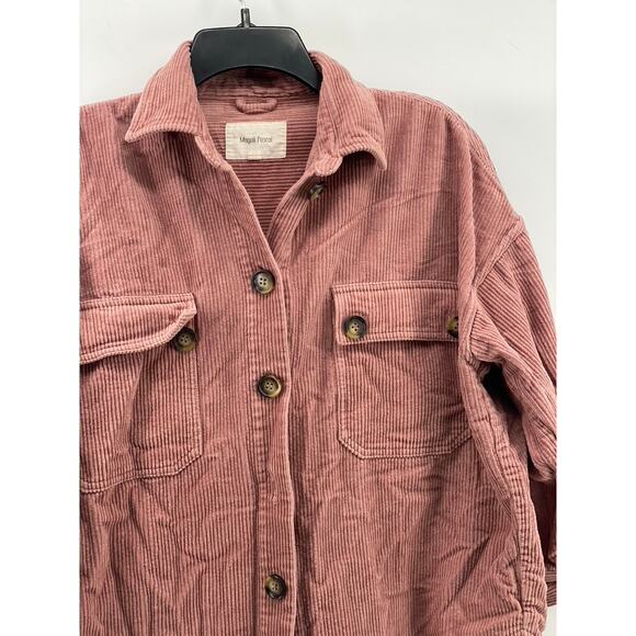 MAGALI PASCAL Women's Salmon Pink Corduroy Button-Up Long Sleeve Top SZ XS(4) - Picture 3 of 10